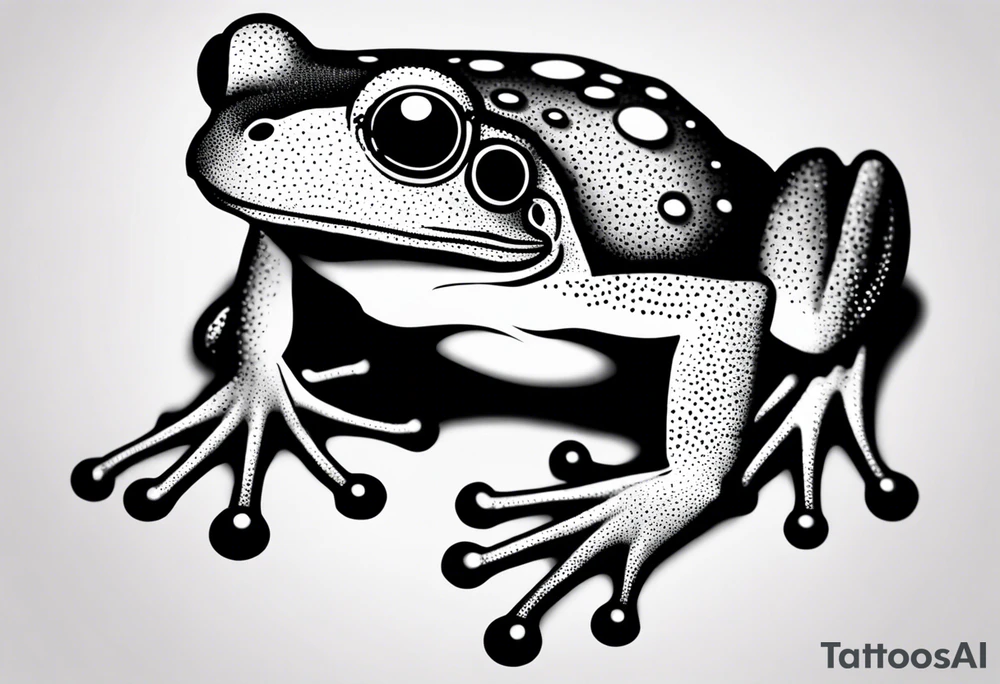 a psychedelic frog tattoo idea