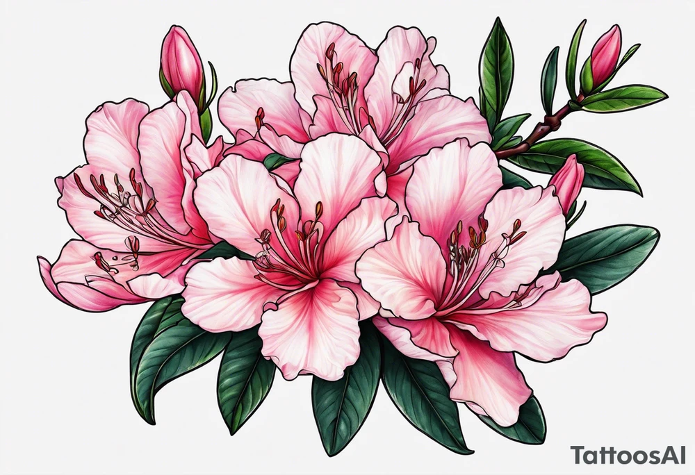 azalea with branch tattoo idea