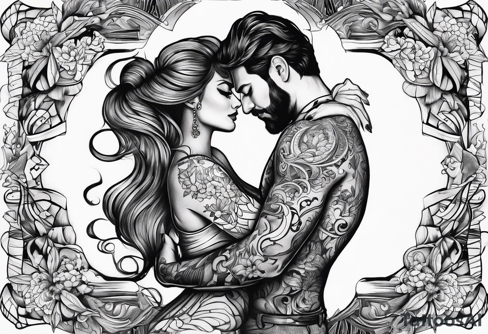 Hugging tattoo idea