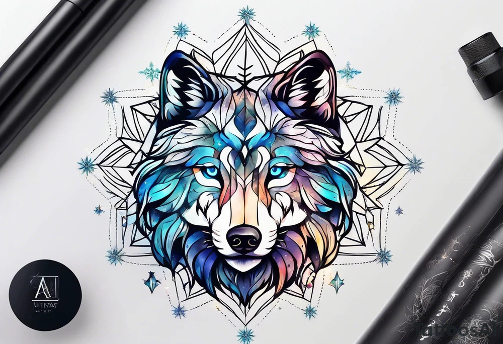 Constellation, animal, snowflake tattoo idea