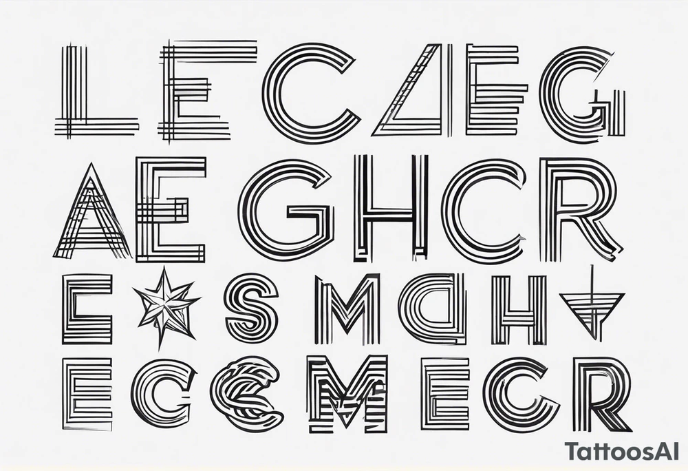 Use the following letter combinations in a simple design: CM, AL, ER, EG tattoo idea