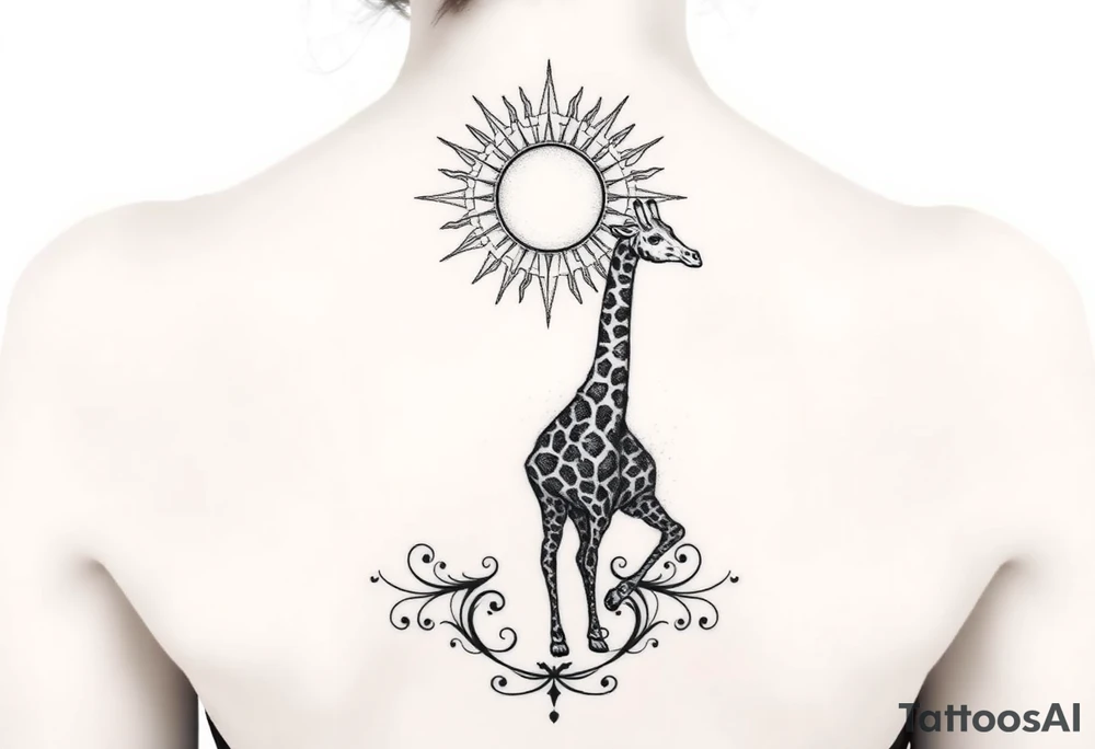 Gemini, symbol, sun and moon, giraffe tattoo idea