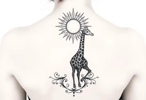 Gemini, symbol, sun and moon, giraffe tattoo idea