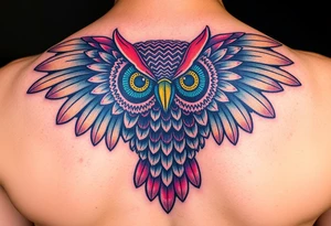 Honey comb owl tattoo idea