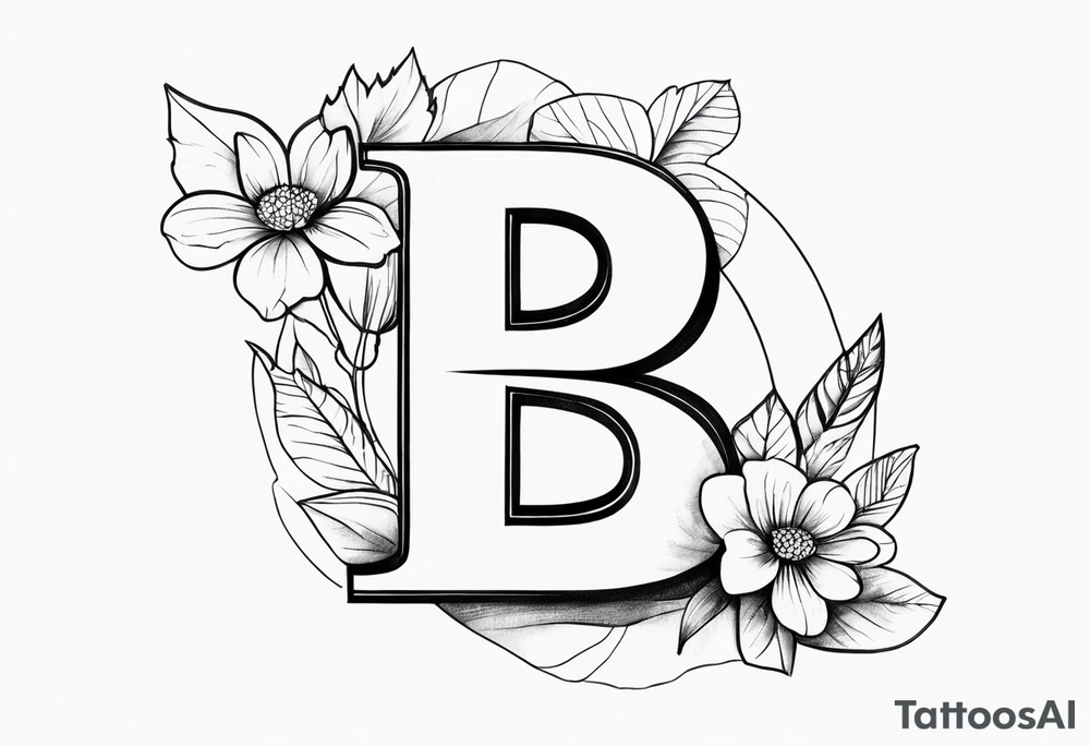 b letter tattoo idea