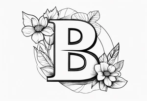 b letter tattoo idea