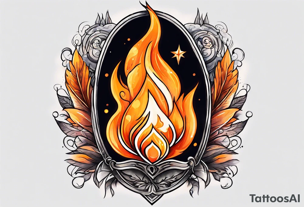 orange bonfire tattoo idea