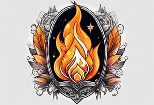 orange bonfire tattoo idea