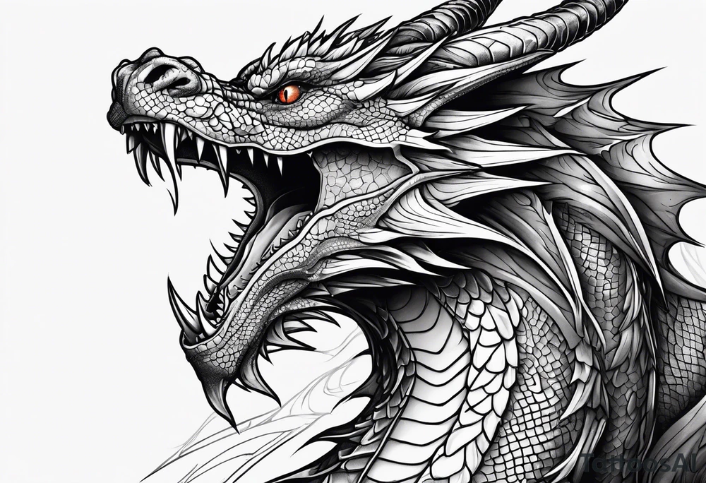 Dragon, tearing skin tattoo idea