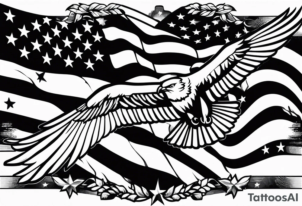 American flag and U.S. Air Force tattoo idea