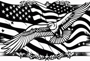 American flag and U.S. Air Force tattoo idea