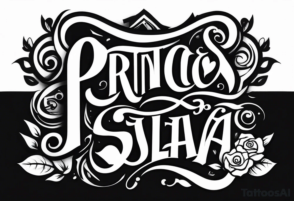 Tattoo the name of my wife Princess Rose Salaya tattoo idea