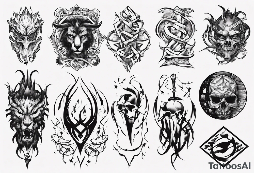 Simple men’s arm sleeve tattoo idea