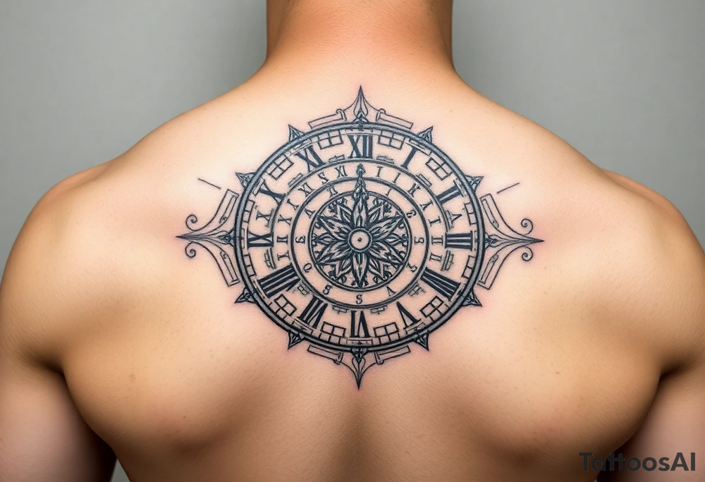 vintage roman numerals within ornate clockwork mechanism tattoo idea