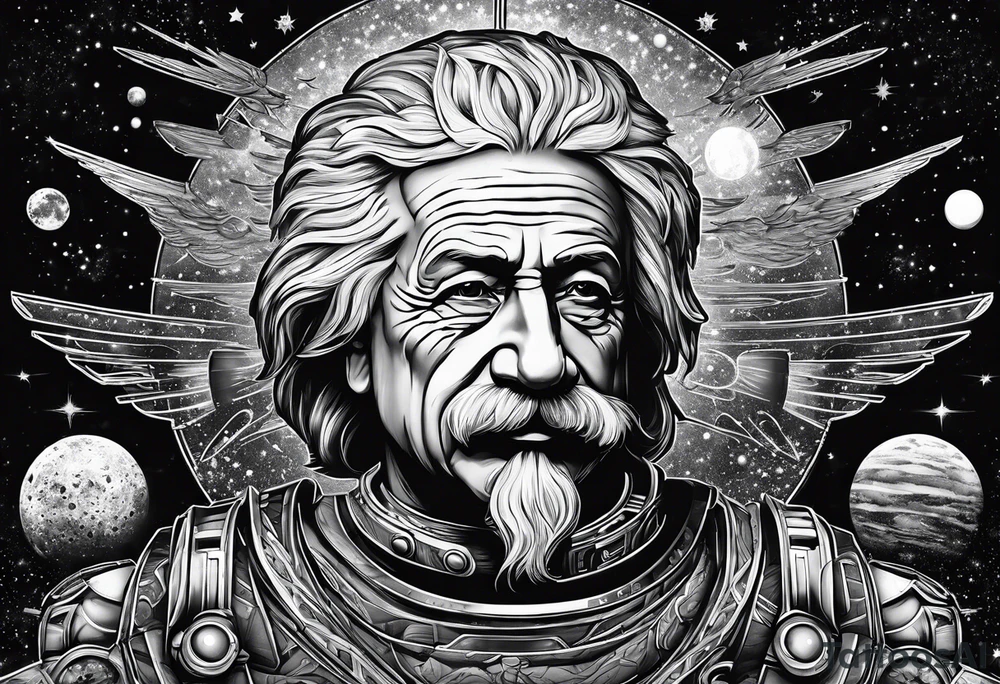 spartan, outer space, einstein tattoo idea