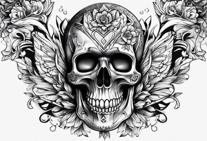 rock gemstone with skull inside tattoo idea