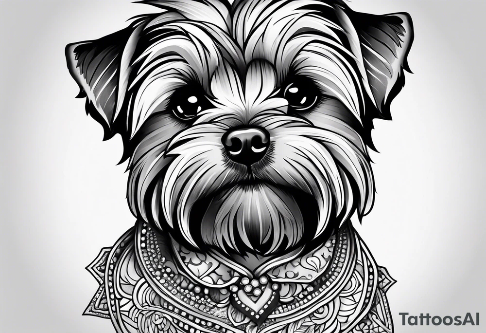 yorkie terrier tattoo idea