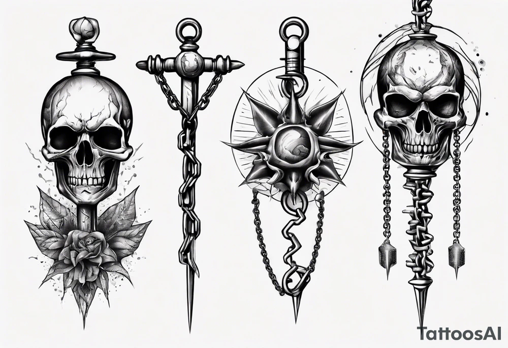 mace on a chain tattoo idea
