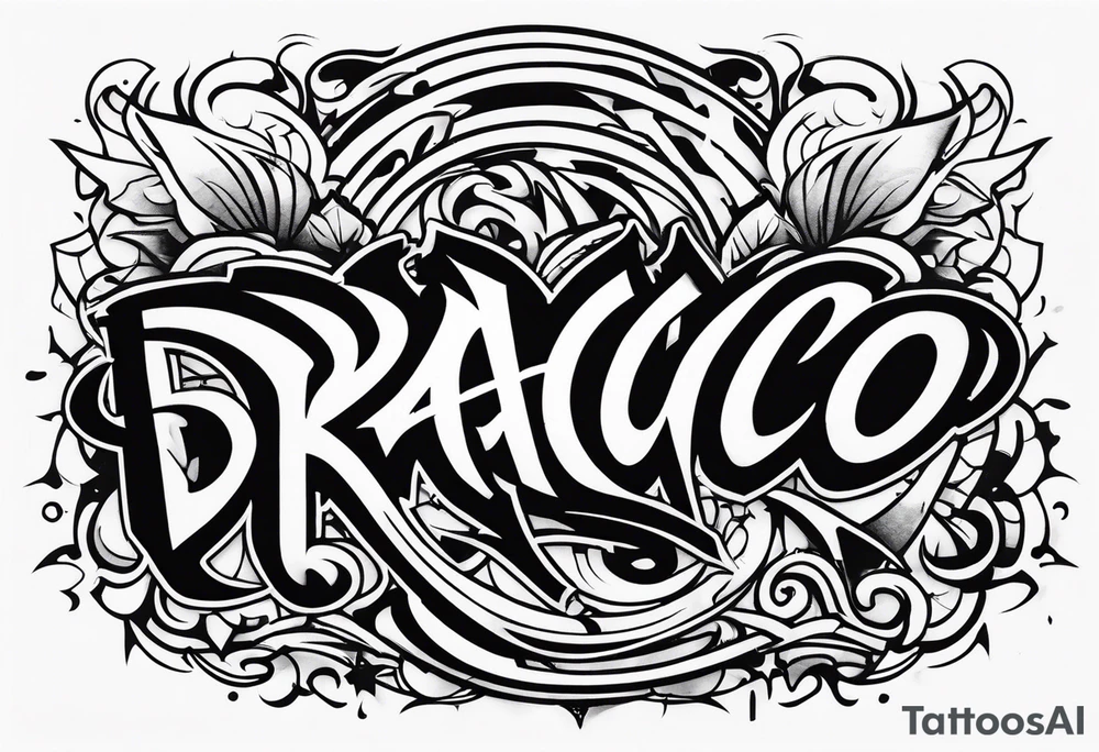 DRACO graffiti style tattoo idea