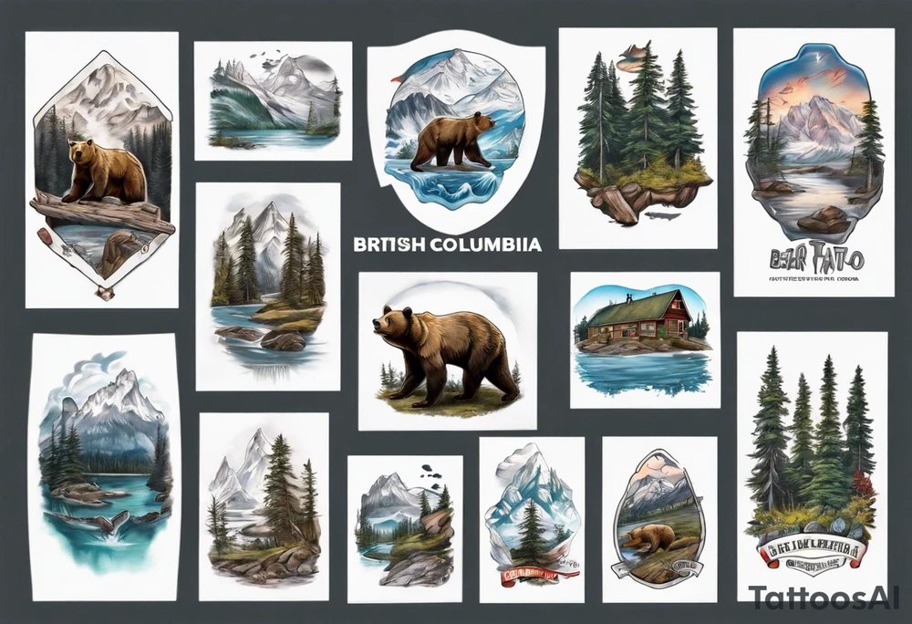 British Columbia landscape INSIDE THE bear tattoo idea