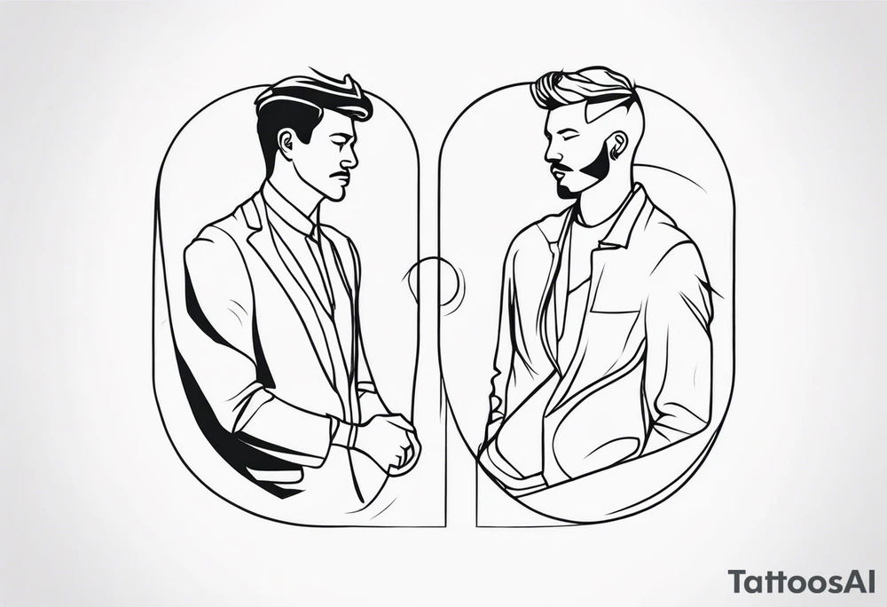 Men outline tattoo idea