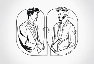 Men outline tattoo idea