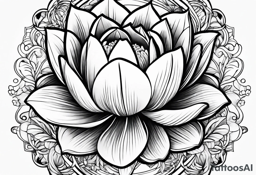 lotus and tulip combined tattoo idea