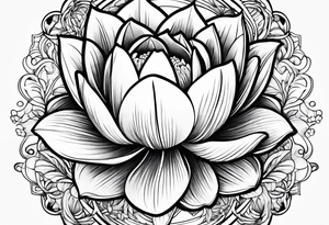 lotus and tulip combined tattoo idea