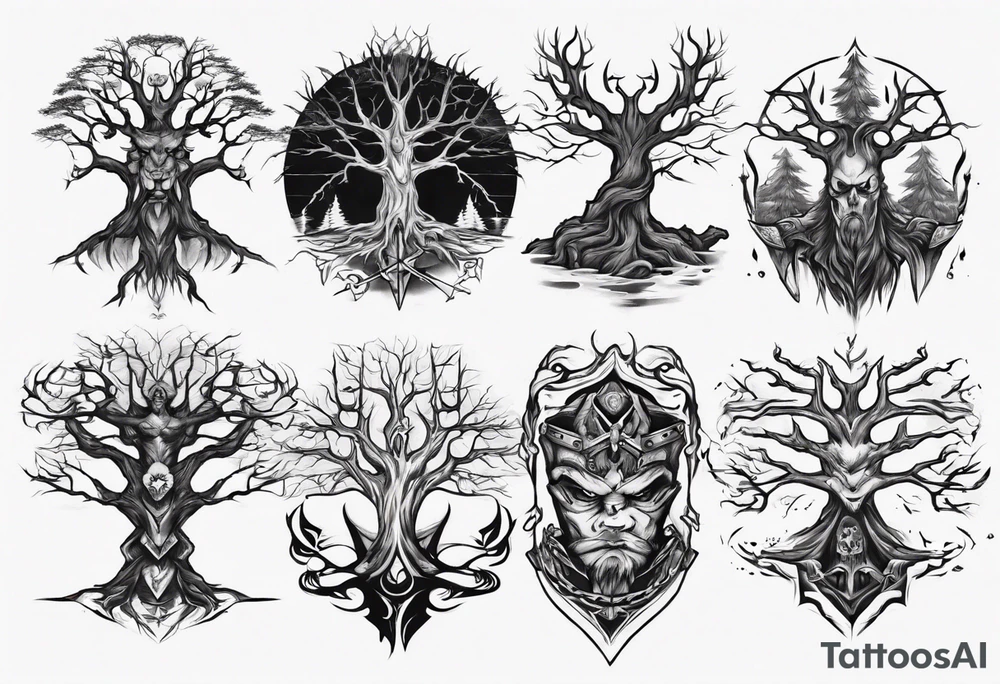 Warrior tree tattoo idea