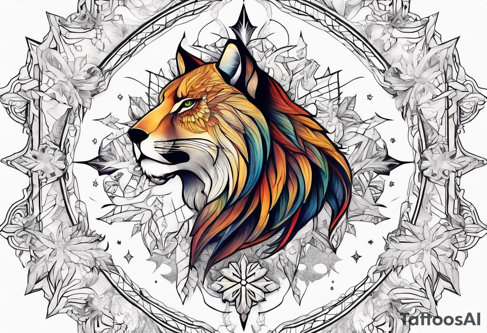 Constellation, animal, snowflake tattoo idea