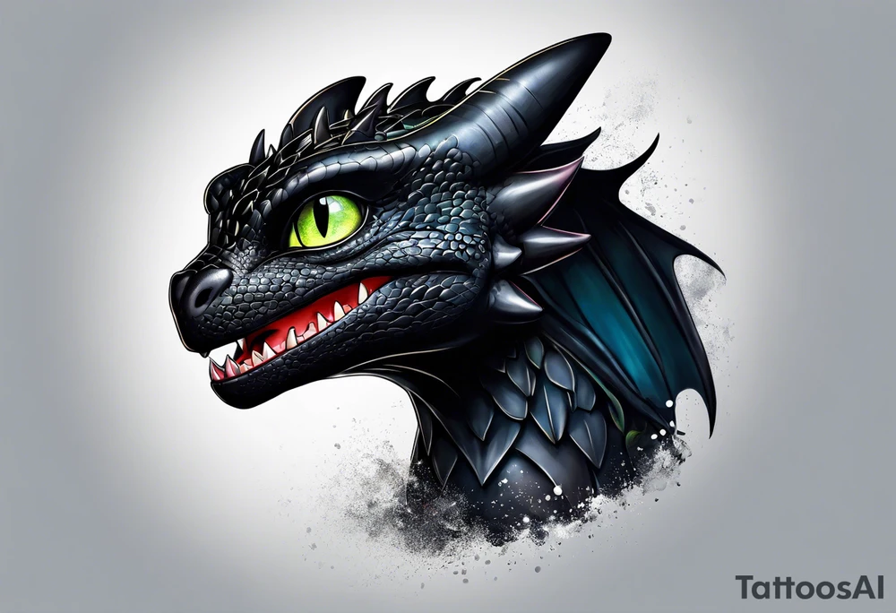 Toothless tattoo idea