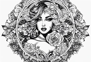 Underboob tattoo that follows the shape of the boob tattoo idea