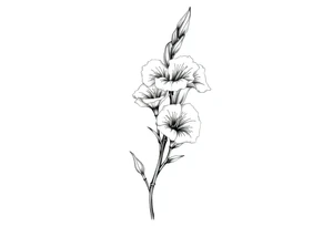 4 Large gladiolus stem flower tattoo idea