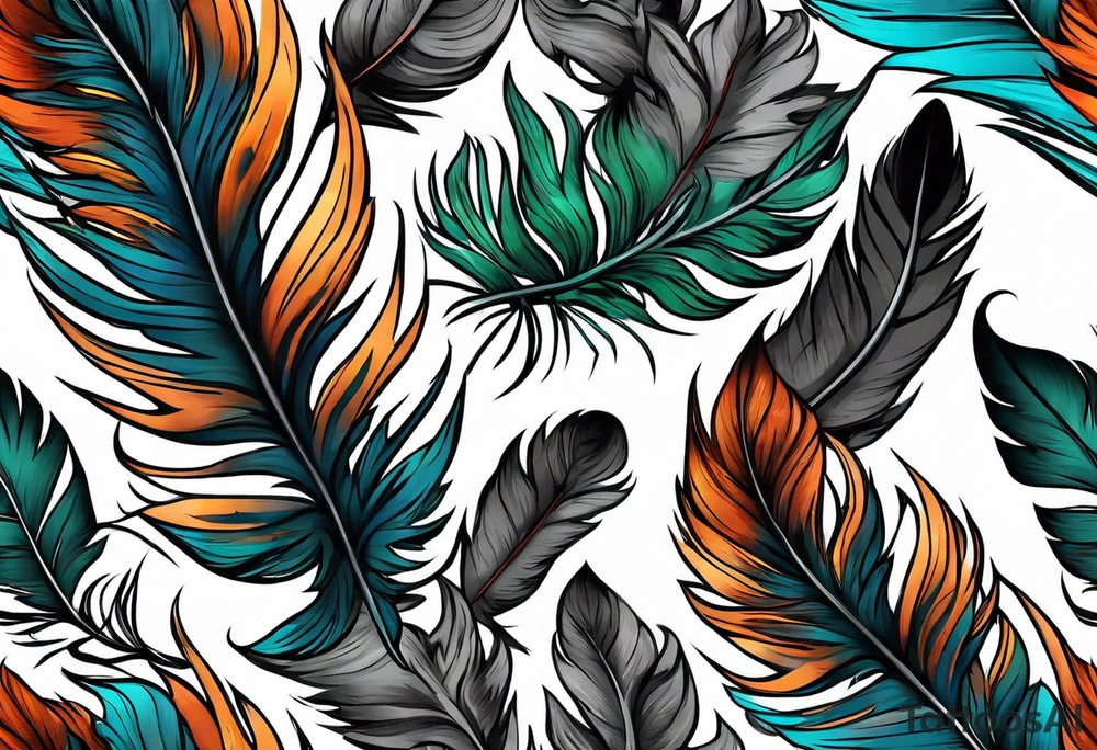 Forest feathers smoke tattoo idea