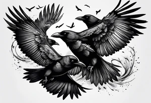 3 crows flying tattoo idea