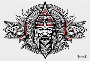Puerto Rican tribal arm tattoo with spears tattoo idea