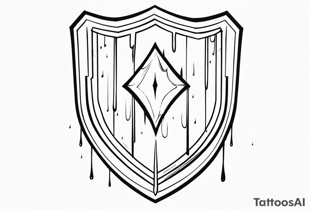 Shield ricocheting tears tattoo idea