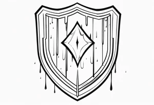 Shield ricocheting tears tattoo idea
