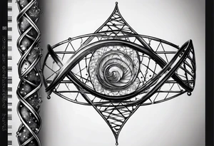 detailed DNA double helix realistic tattoo idea