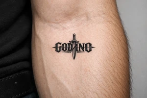 ゴディーノ with sword through name tattoo idea
