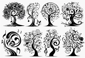 music speaker note tree stave tattoo idea