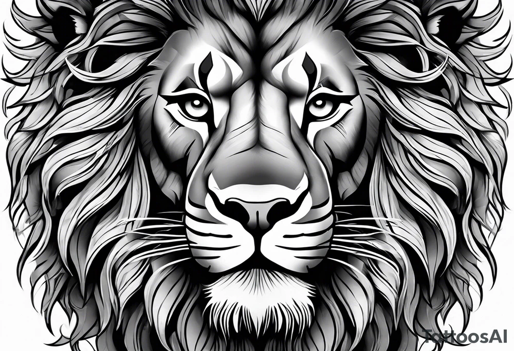lion close up tattoo idea