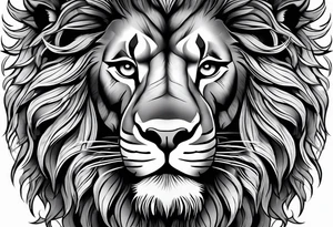 lion close up tattoo idea