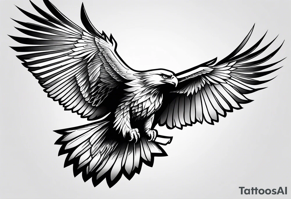 Majestic flying eagle tattoo idea