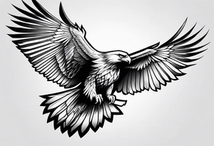 Majestic flying eagle tattoo idea