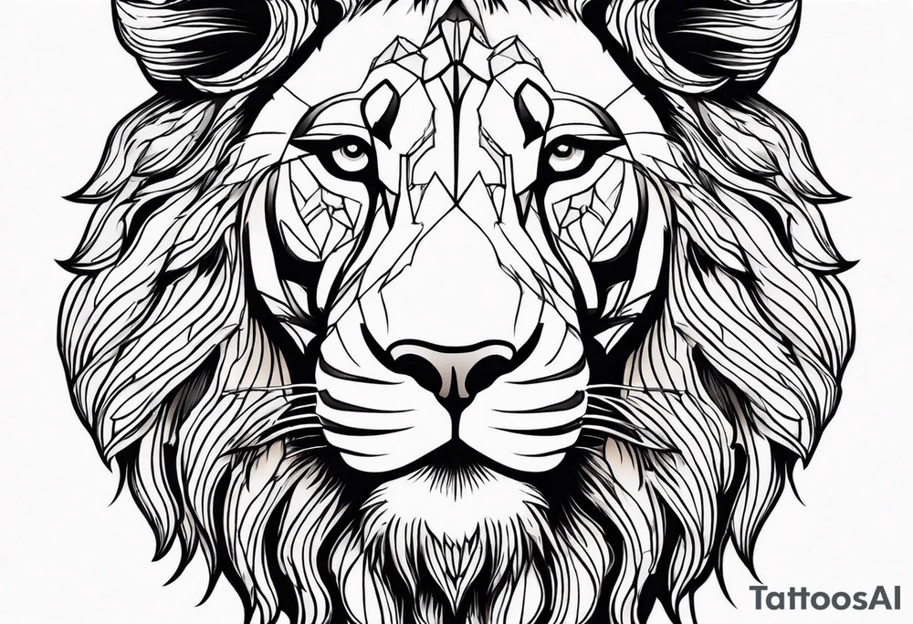 powerful majestic lion, close-up tattoo idea