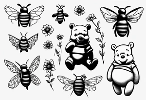 biene im still von der biene vom Film winnie pooh tattoo idea