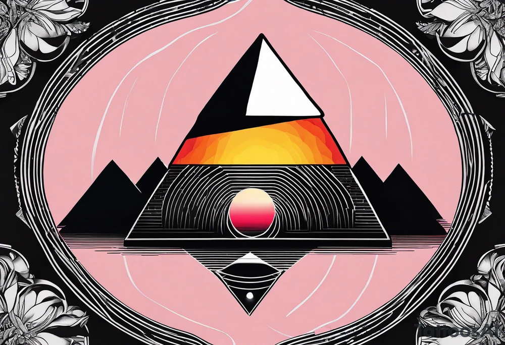 prism stone dispersing light ray like on pink floyd album cover tattoo idea