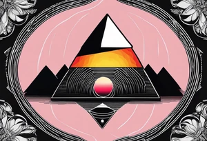 prism stone dispersing light ray like on pink floyd album cover tattoo idea