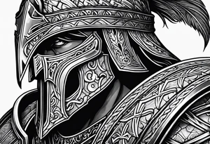 Valhalla sword shield axe armour tattoo idea